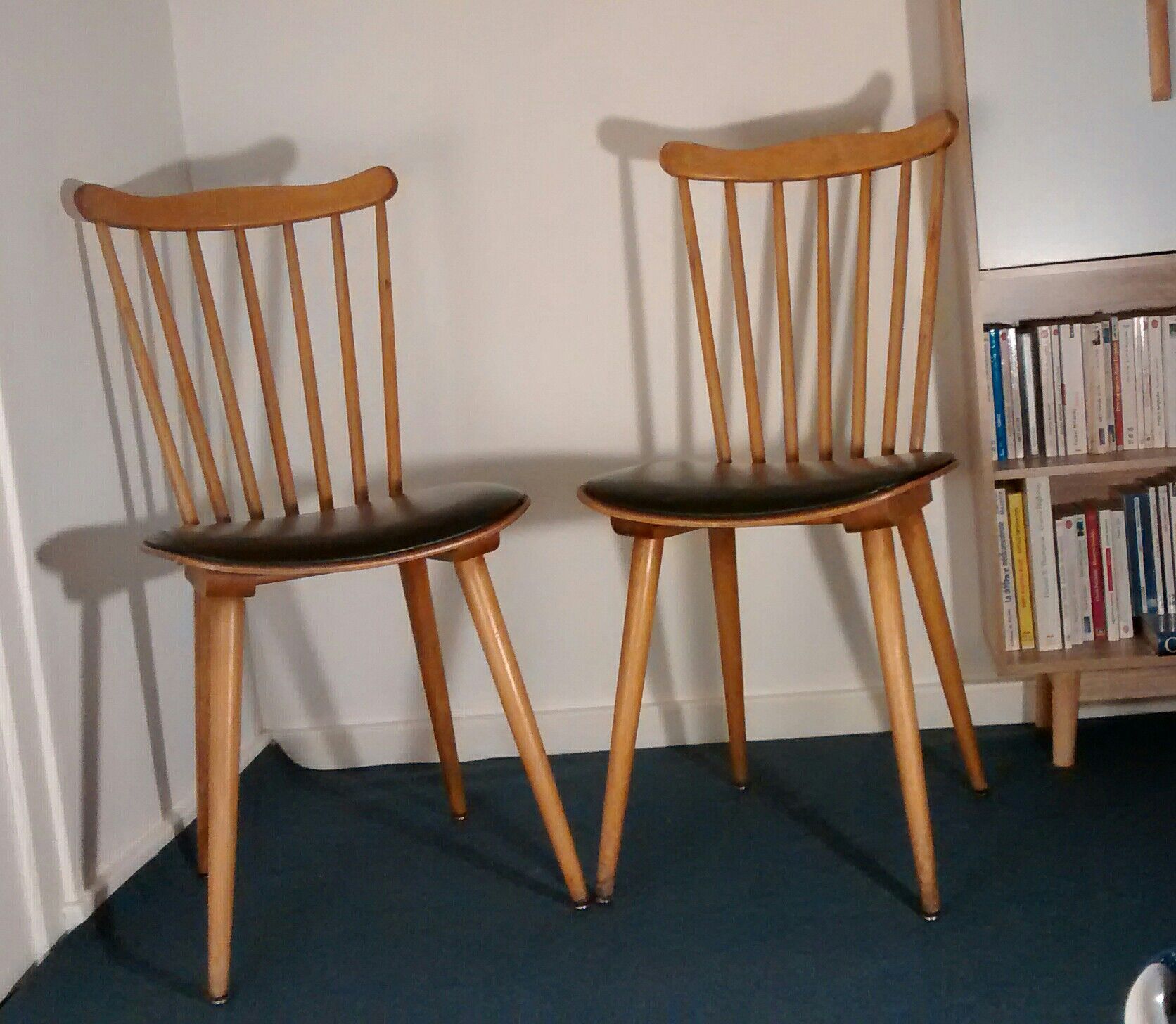 Pair of Baumann compass foot chairs