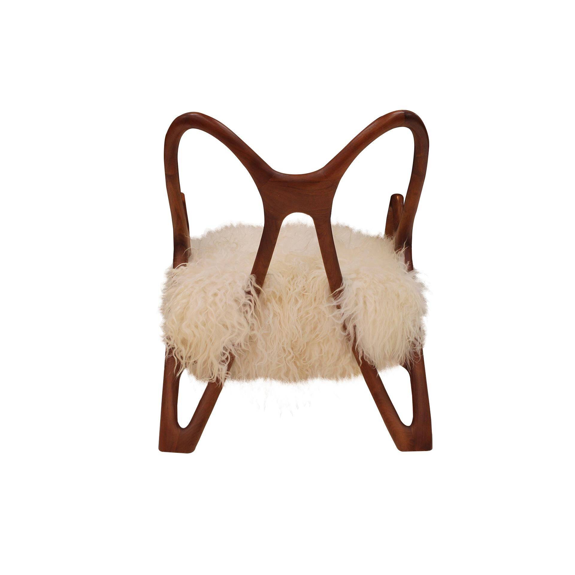 Paire de fauteuils sculpturaux en bois, Italie