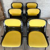 6 back chairs Emilio Ambasz & Giancarlo Peretti, yellow armchair