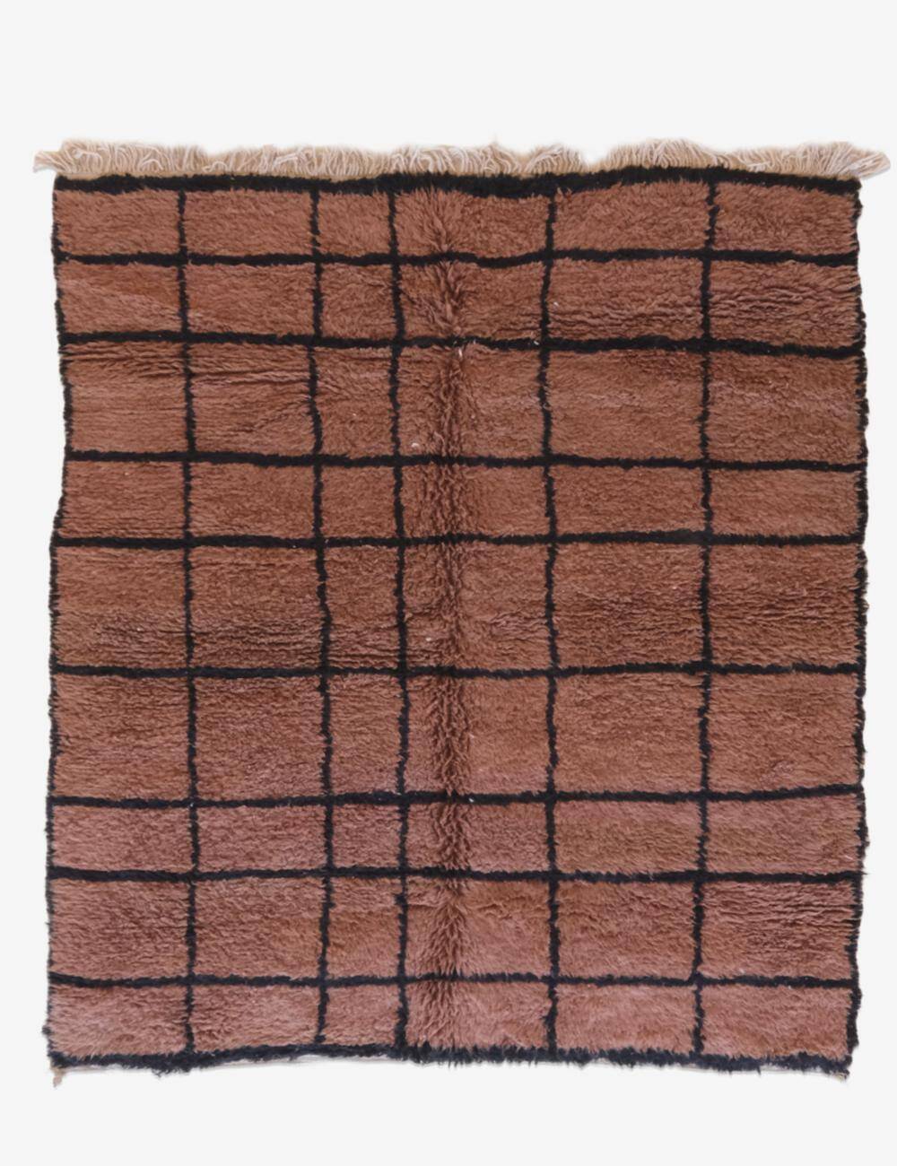 Contemporary Brown Rug - 256 x 216 cm
