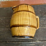 Old pichet terre de feu beige stoneware barrel shape