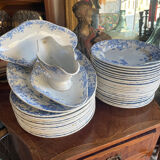 39-piece blue floral service - terre de fer