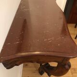 Old console in walnut and marble top