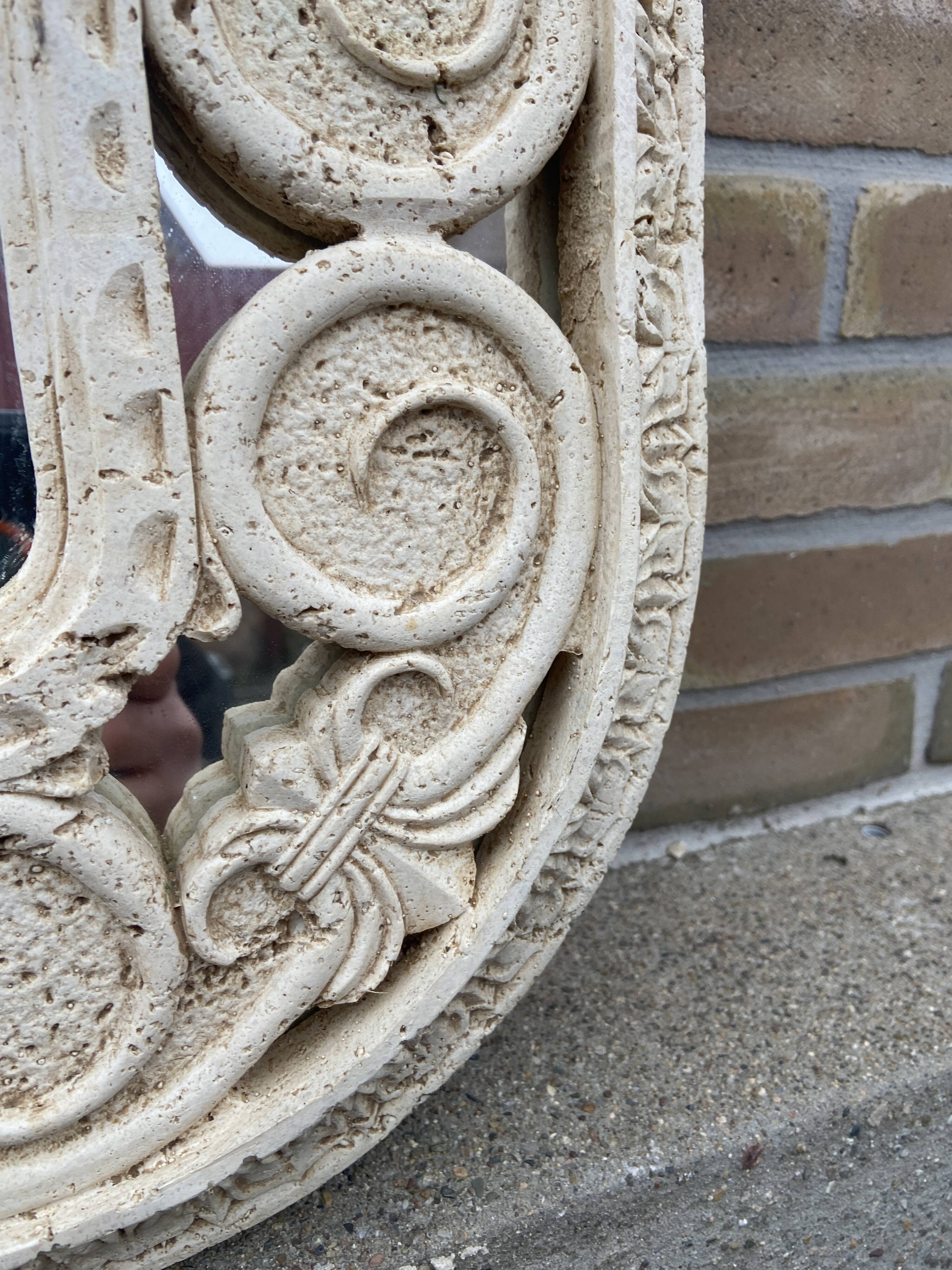 Mirror in travertine from italy
