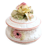 Boîte bonbonnière porcelaine barbotine florale