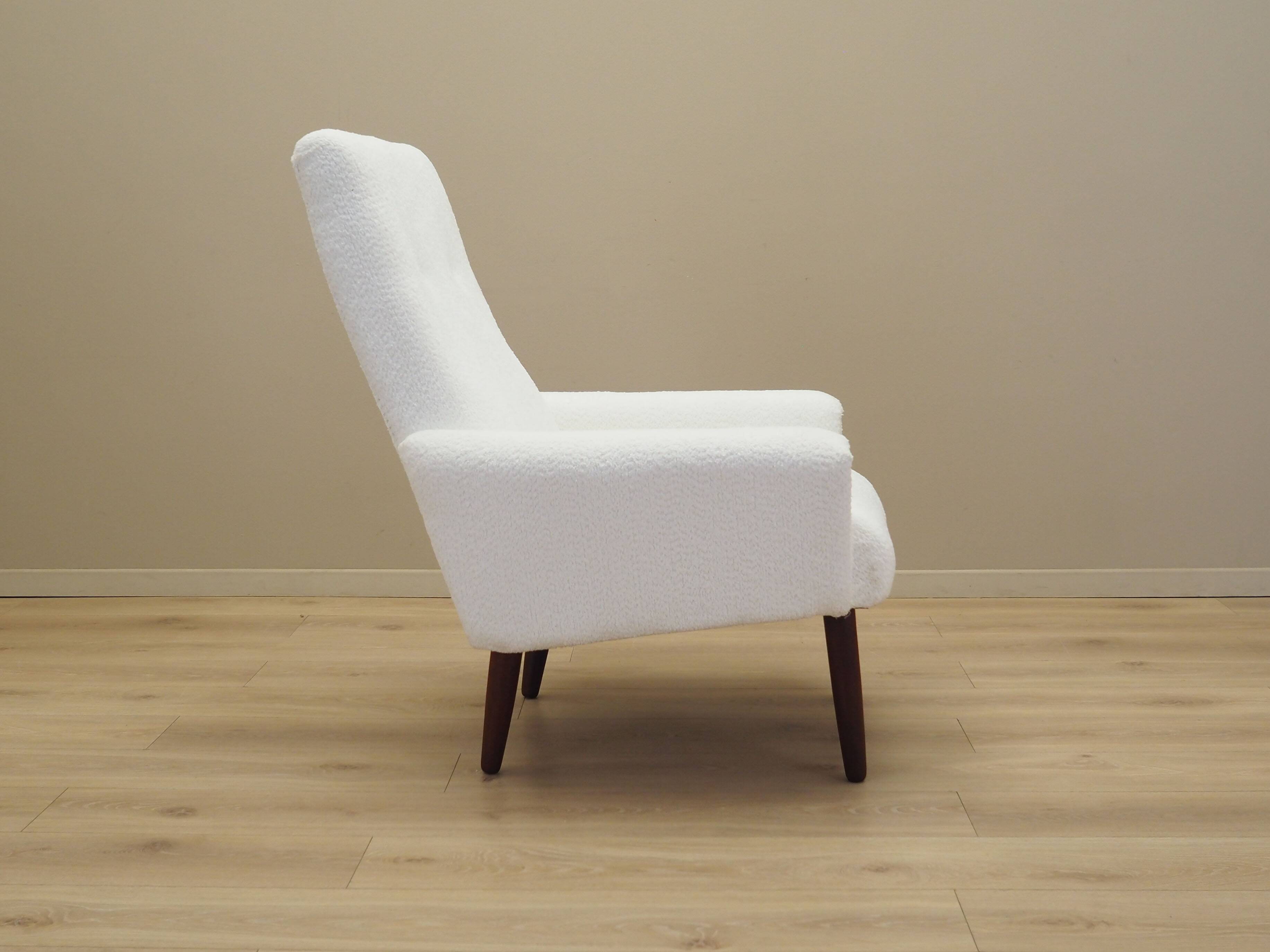 White armchair, Danish design, 1970s, production: Denmark