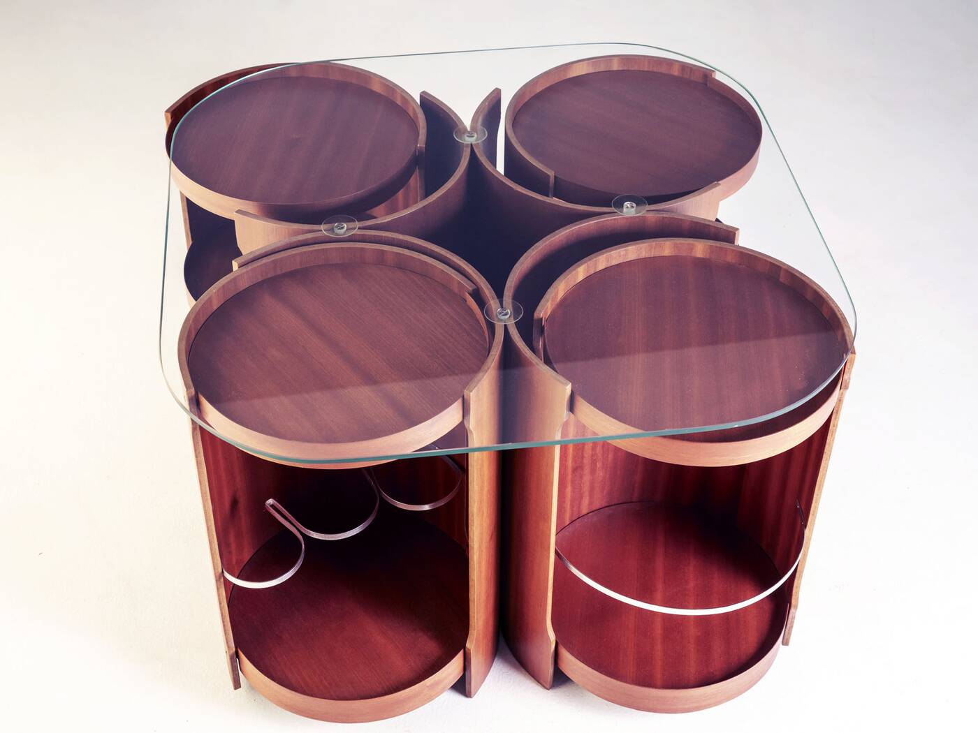 Modular coffee table model 0635, Dřevotvar Nová Paka, 1977