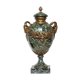 Cassolette, covered vase in green marble, head of rams, LouisXV XIXX