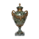 Cassolette, covered vase in green marble, head of rams, LouisXV XIXX