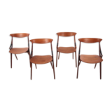 Set of 4 teak chairs model 17, Arne Hovmand Olsen for Mogens Kold, 1950s