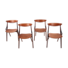 Set of 4 teak chairs model 17, Arne Hovmand Olsen for Mogens Kold, 1950s