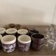 Set of 21 small liqueur glasses and 16 small cups and ramekins.