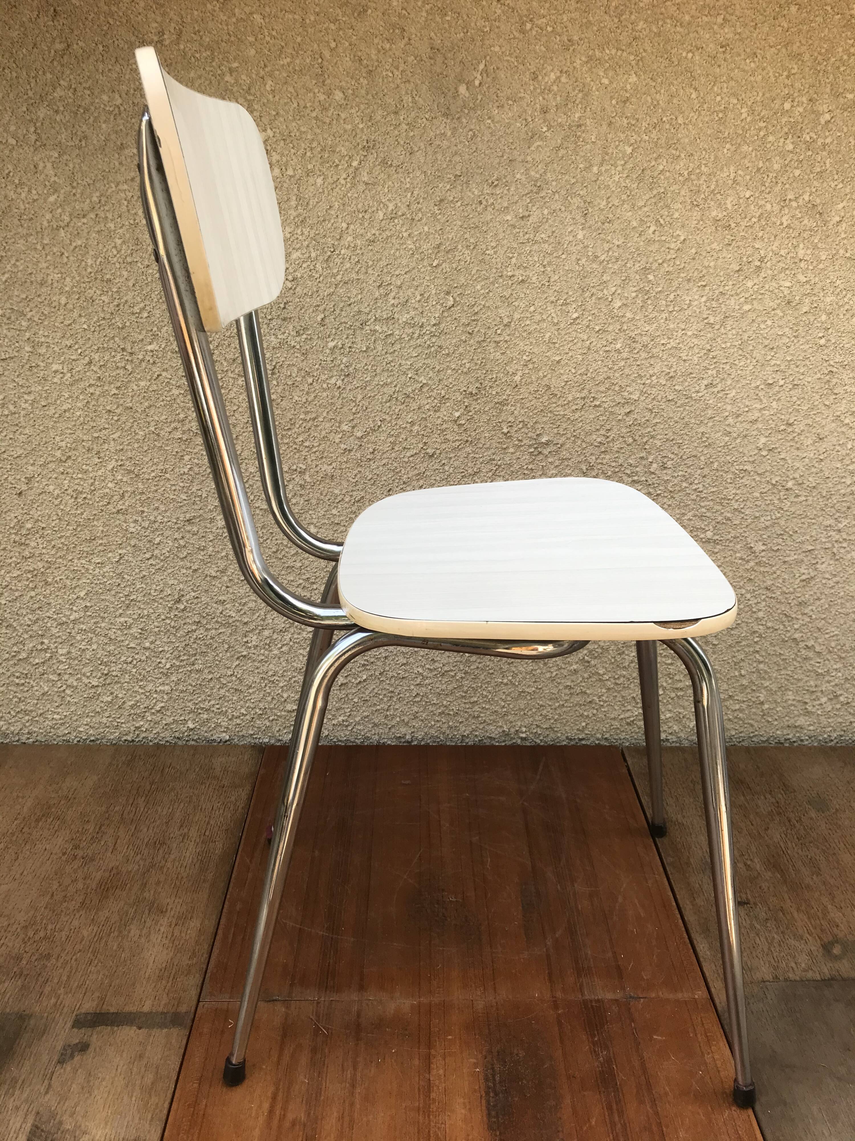 Former formica white kitchen chair