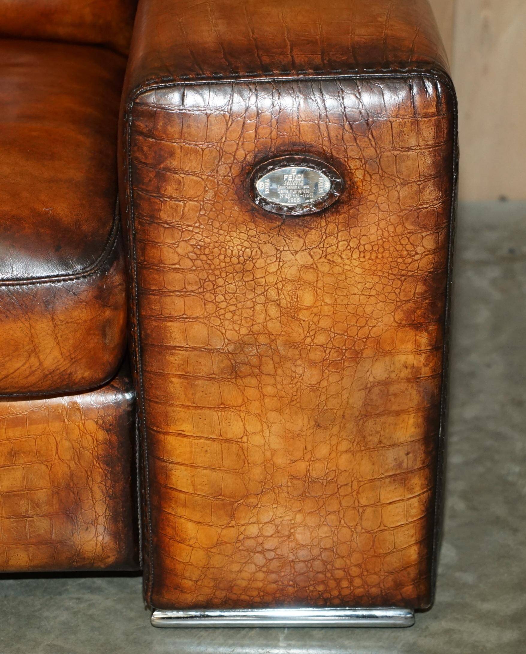 Fendi crocodile-embossed leather canapé, limited edition.