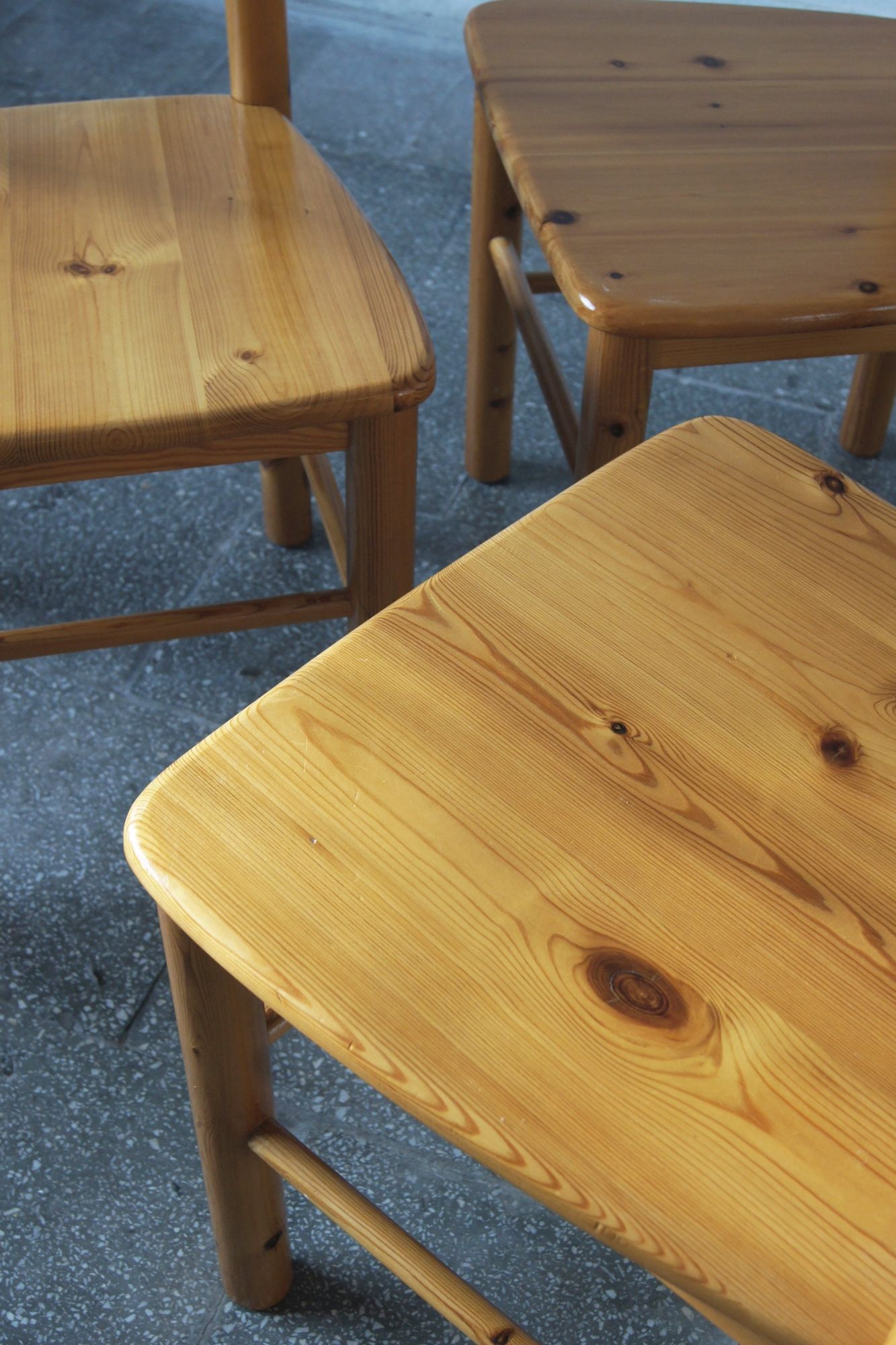 4 brutalist pine dining chairs attributed to rainer daumiller for hirtshals savvaerk
