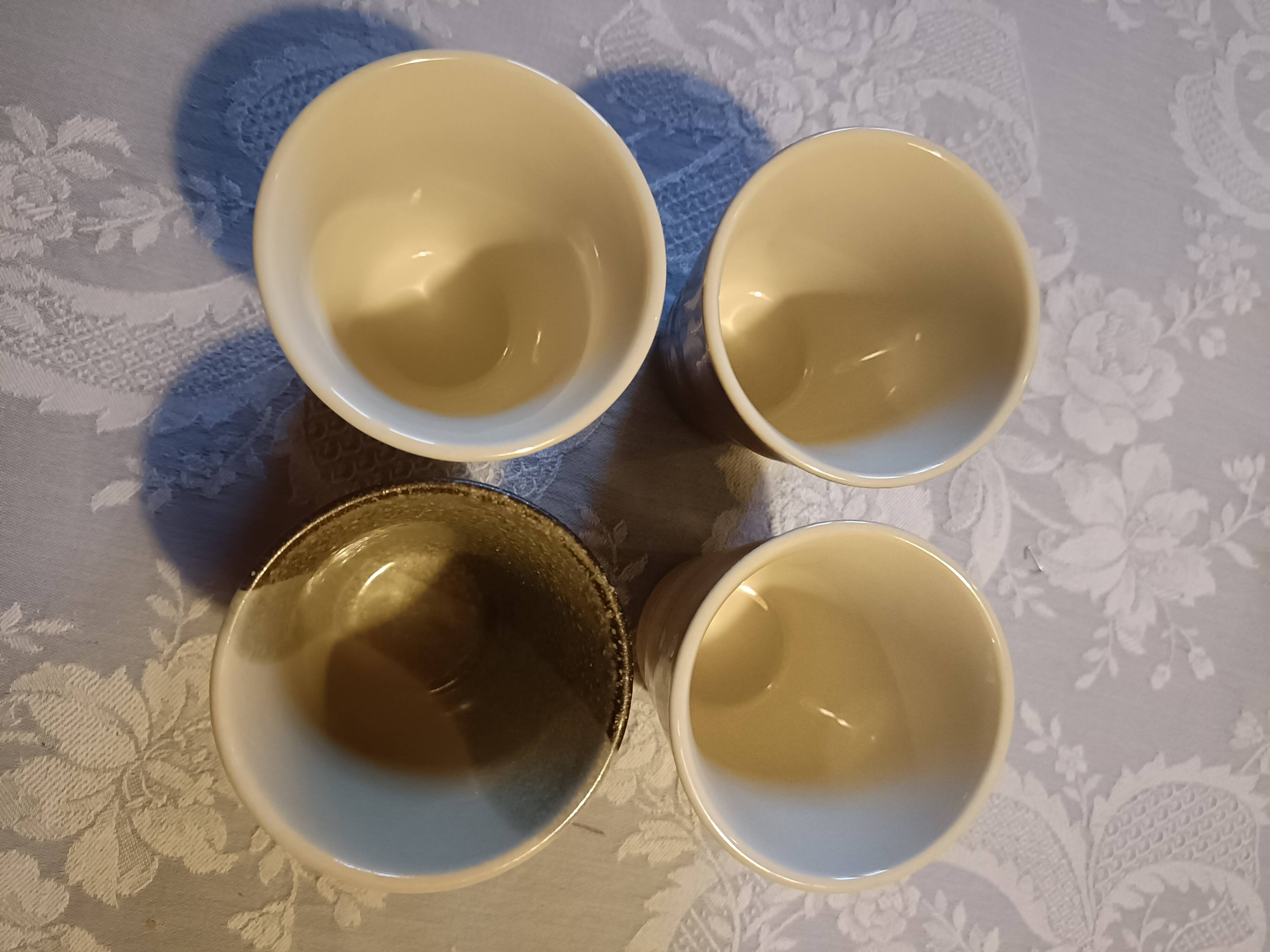 4 Japanese stoneware mugs