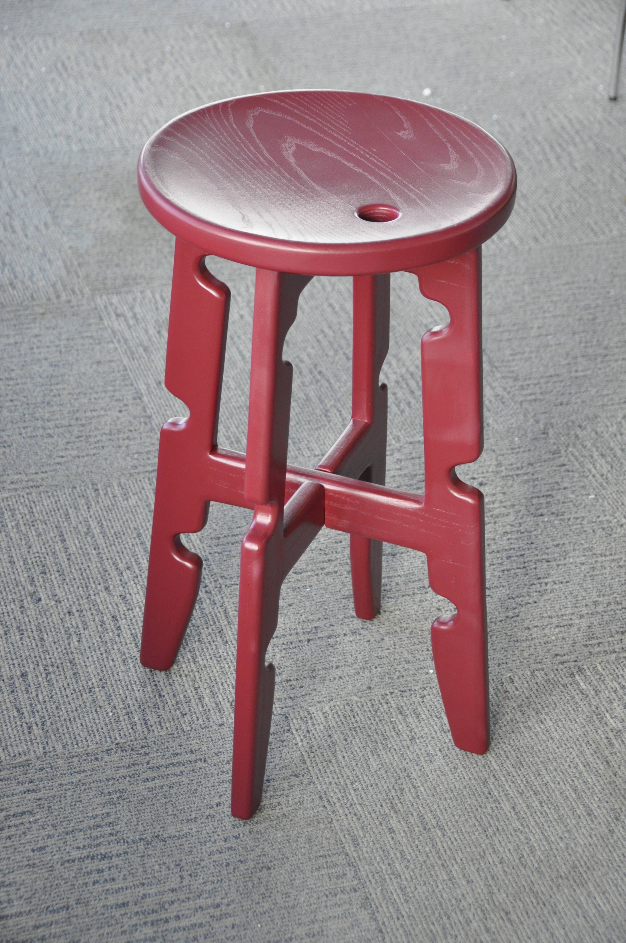 High Stool in Lacquered Ash