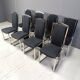 Vintage brass and chrome dining chairs set of 8 - 1970s