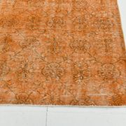 Tapis Vintage Orange Ocre Patiné, Style Bohème Chic