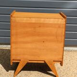 Mini commode 3 tiroirs chêne clair 1950
