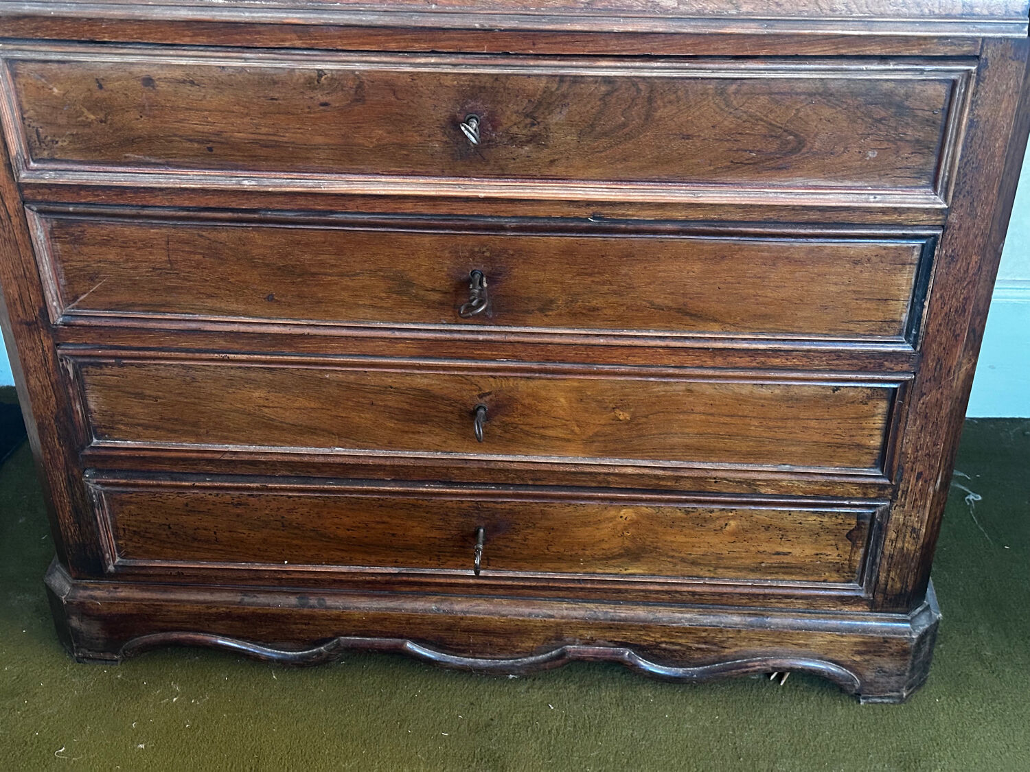 19th-century walnut and marble toilet commode in Louis Philippe style