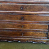 19th-century walnut and marble toilet commode in Louis Philippe style