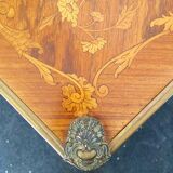 Game table Louis XV style, Napoleon III period (bronze fall and bronze belt, marqueteri