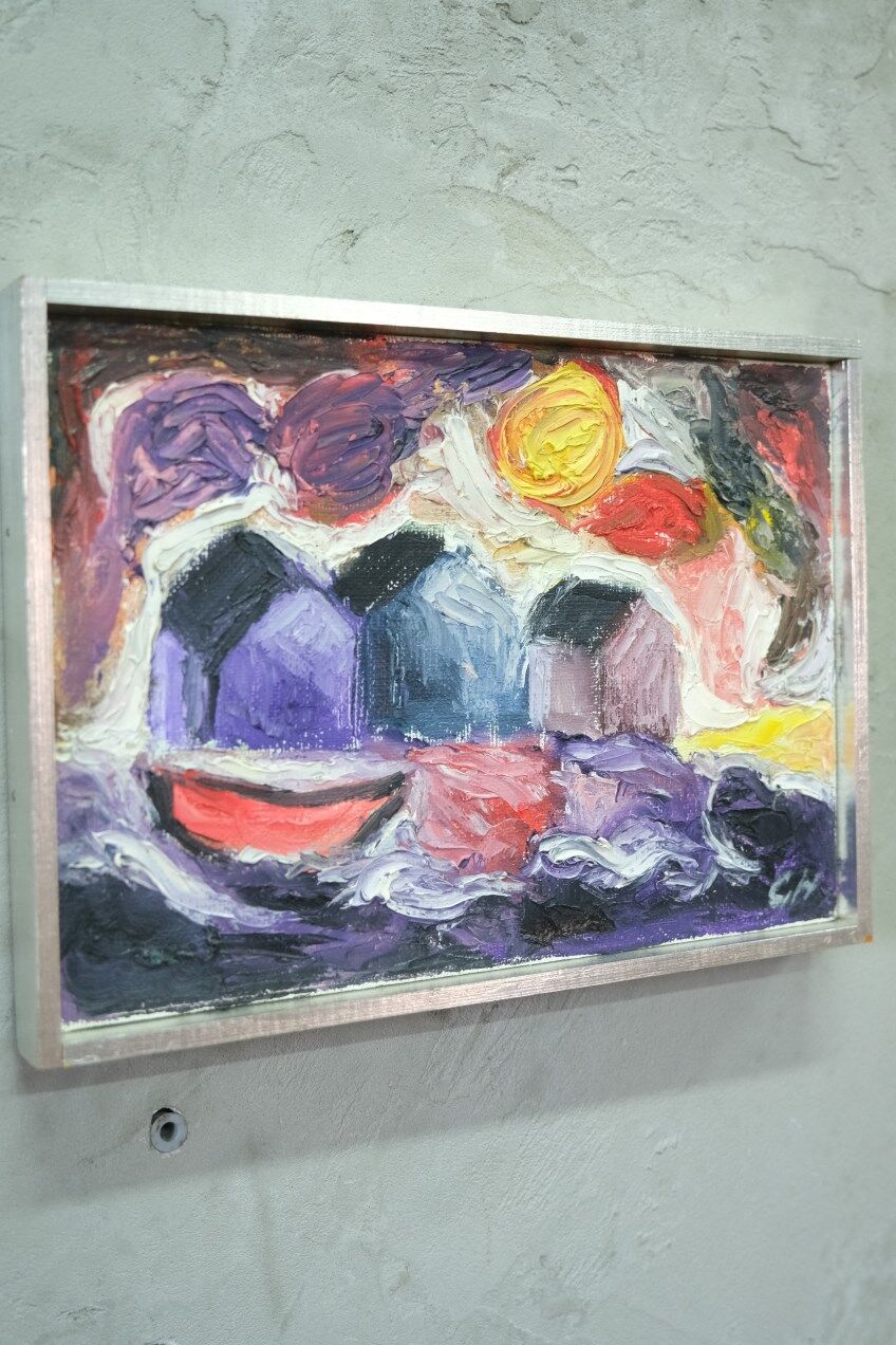 Grethe Hultgren, Swedish Expressionist Composition, Oil on Canvas, 1979, Framed