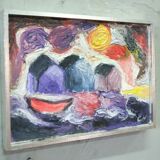 Grethe Hultgren, Swedish Expressionist Composition, Oil on Canvas, 1979, Framed