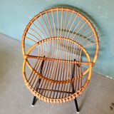 Vintage Dirk Van Sliedrecht Rattan Chair.