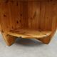 1970s solid pine brutalist round coffee table