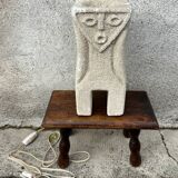 Anthropomorphic stone table lamp brutalised by Albert Tormos.