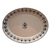 Vintage oval white enamel tray