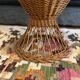 Small vintage rattan pedestal table