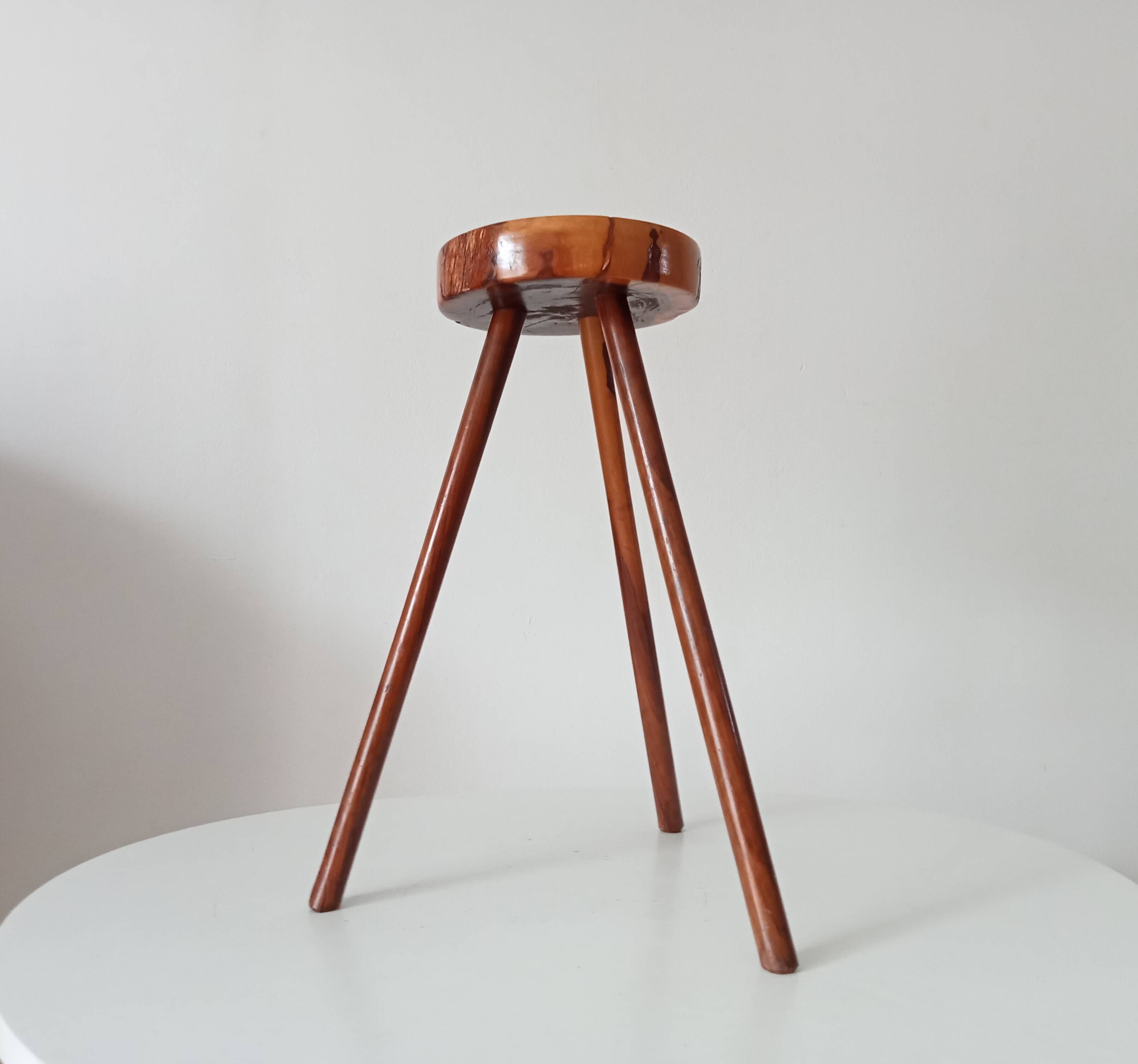 Brutalist tripod stool from the 1960s.