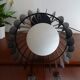 Design flower lamp 80's black metal - chromed metal globe ball - 55,5 cm