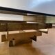 Vintage 1970s Square Coffee Table in Brass and Smoked Glass, David Hicks