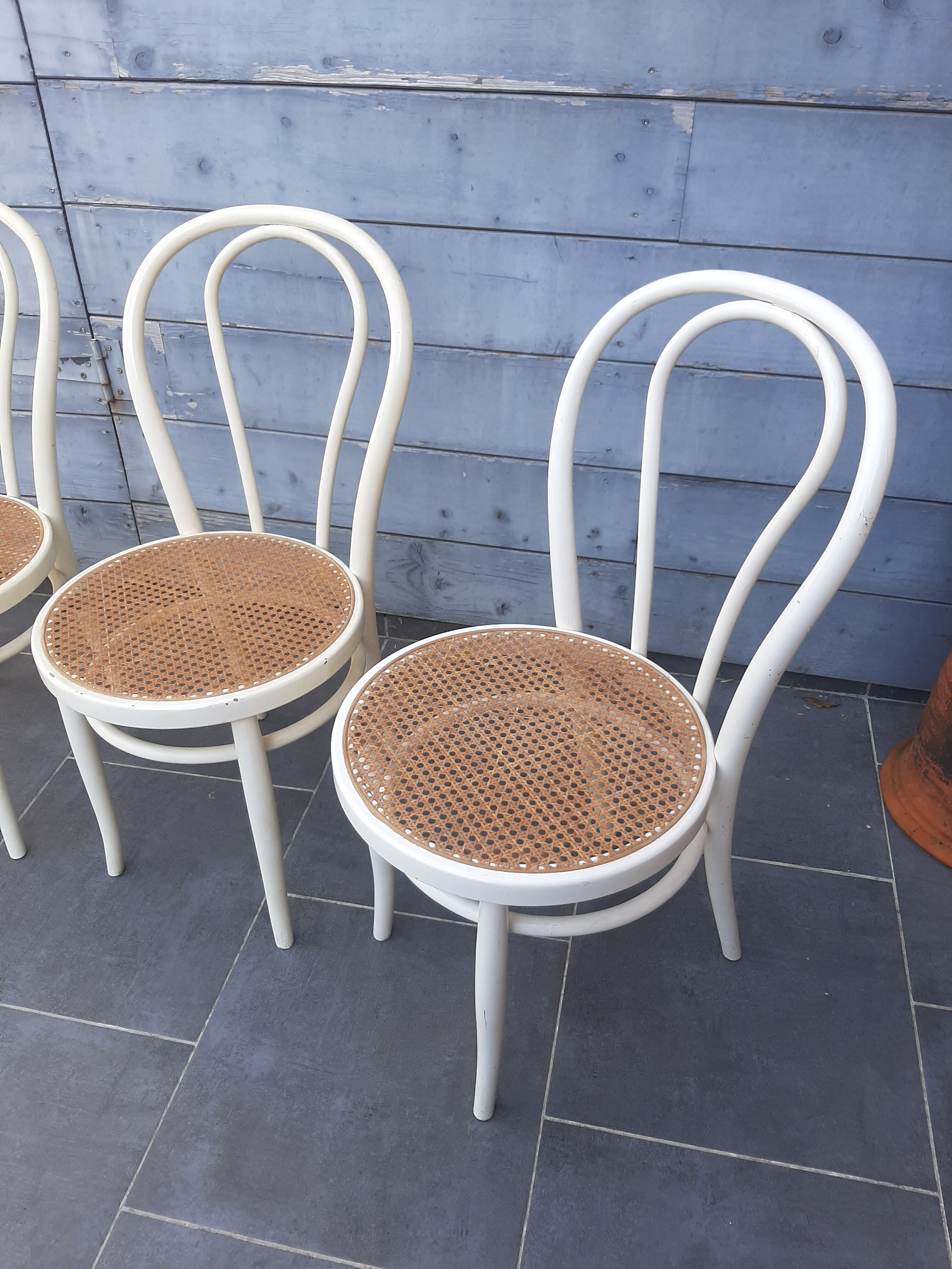 Set of 4 wooden bistro chairs turned dal vera