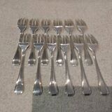 12 silver-plated cake forks by Christofle America