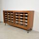 Vintage German Pine Sideboard / Sorting Cabinet with 24 Drawers & Glass Sli