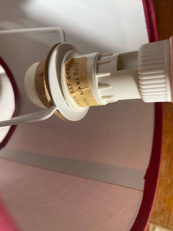 Paire ancienne lampe de chevet de schuytener opaline boule rose vintag