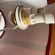 Pair of antique de schuytener opaline pink ball vintage bedside lamps