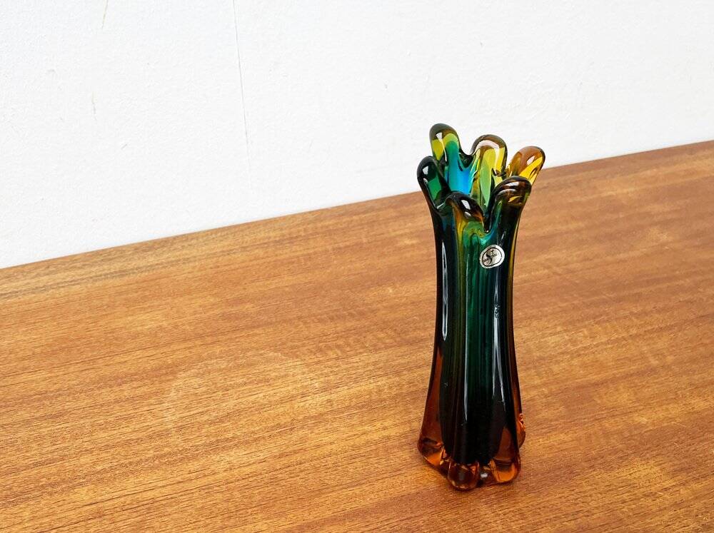Italian Sommerso vase in Murano glass attributed to Flavio Poli for Seguso, 1970s.