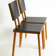 Two rare demountable plywood chairs by Axel Kufus model Stöcke for Atoll