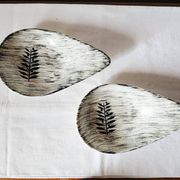 Vintage french 1960s 2x salins tolede - toledo serving bowls black olive
