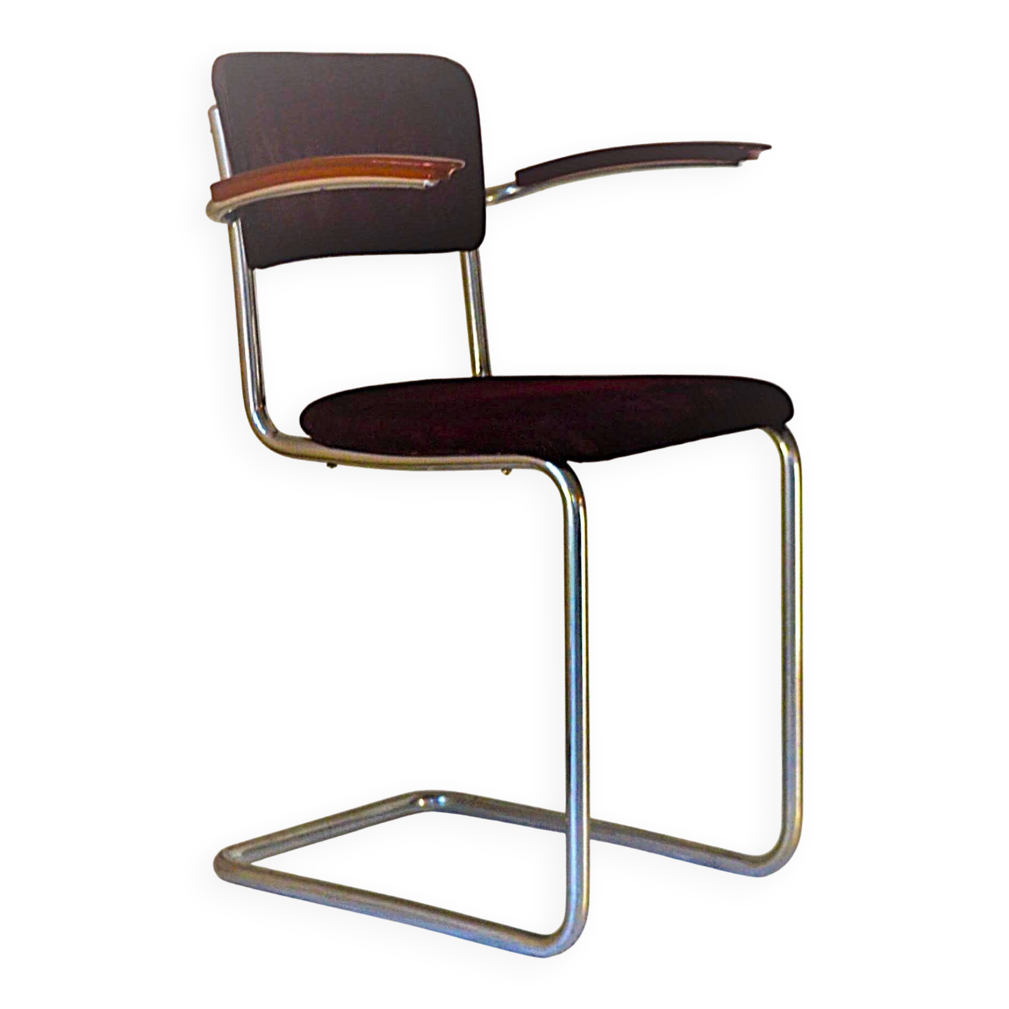 1930s Brown-red Bauhaus chair by W.H. Gispen