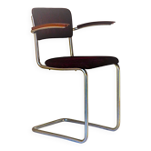 1930s Brown-red Bauhaus chair by W.H. Gispen