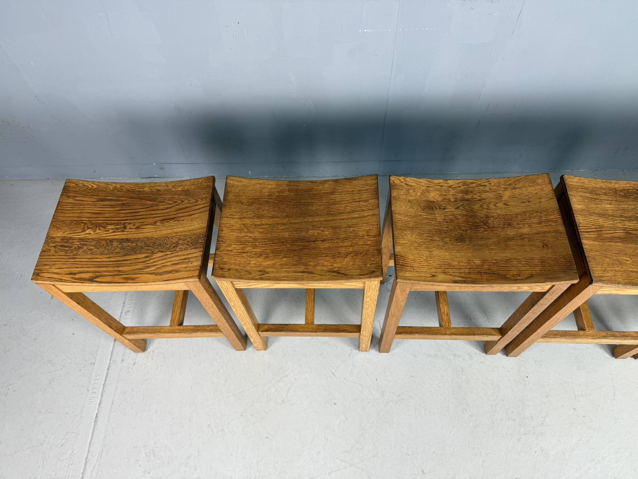 Set of 2 Japandi oak stools by Jonas Lindvall for David Design 1990s