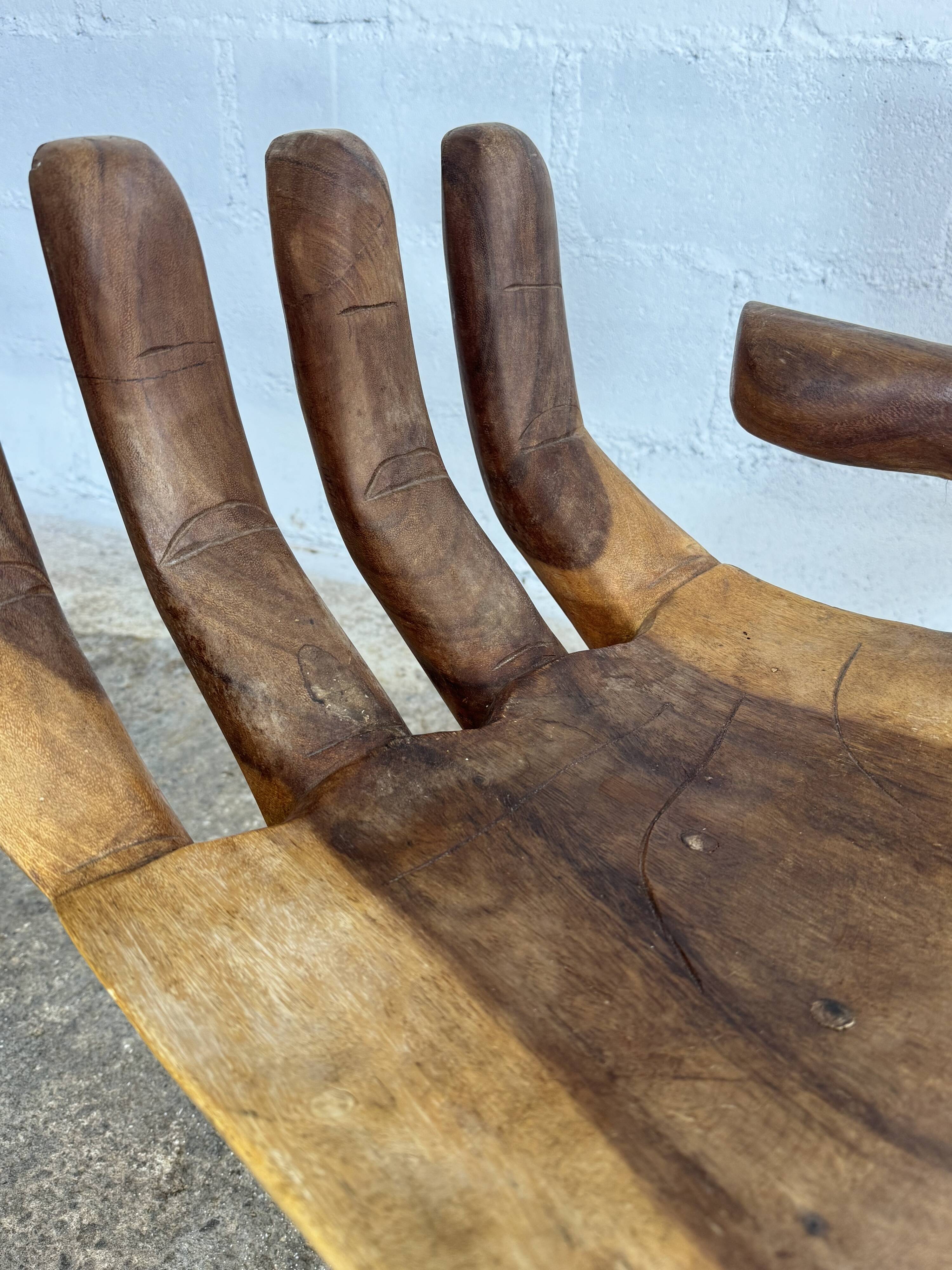 Hand carved chairs in the Pedro Fiedeberg style