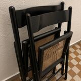70s rattan cane folding chairs (X2)